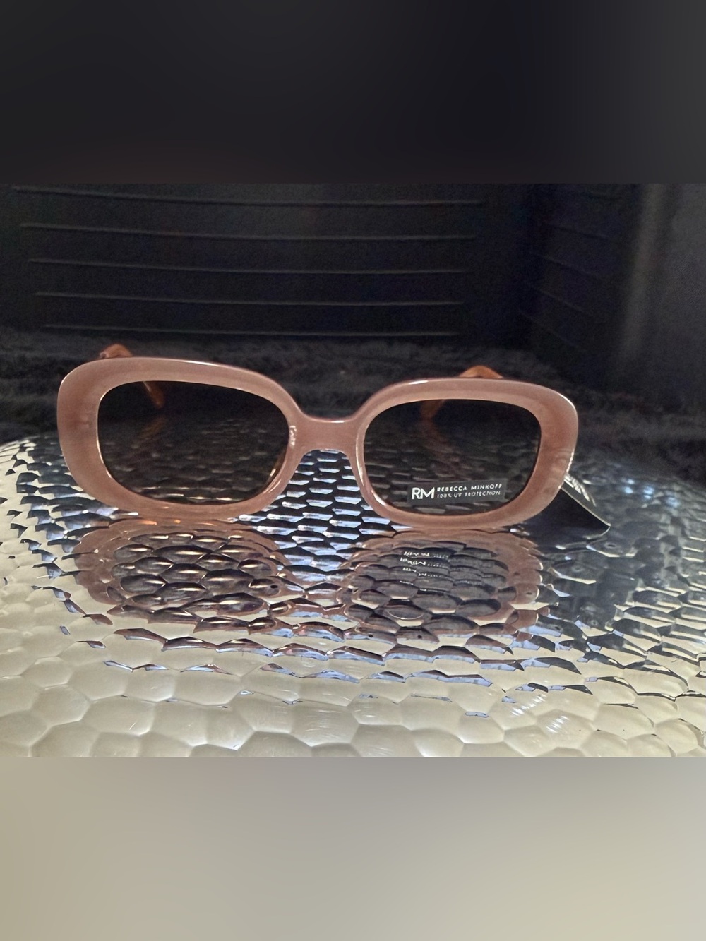 Rebecca Minkoff Blush Pink Rectangular Sunglasses